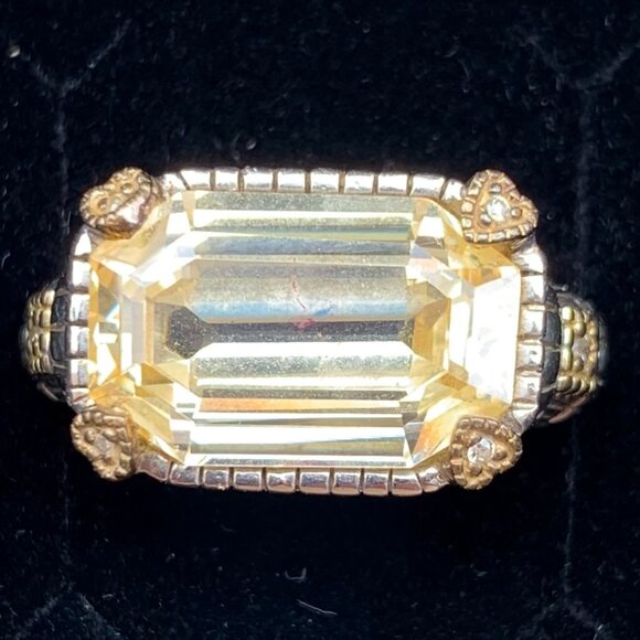 Judith Ripka JR Two 18K and Sterling Canary Crystal Ring - Picture 7 of 7